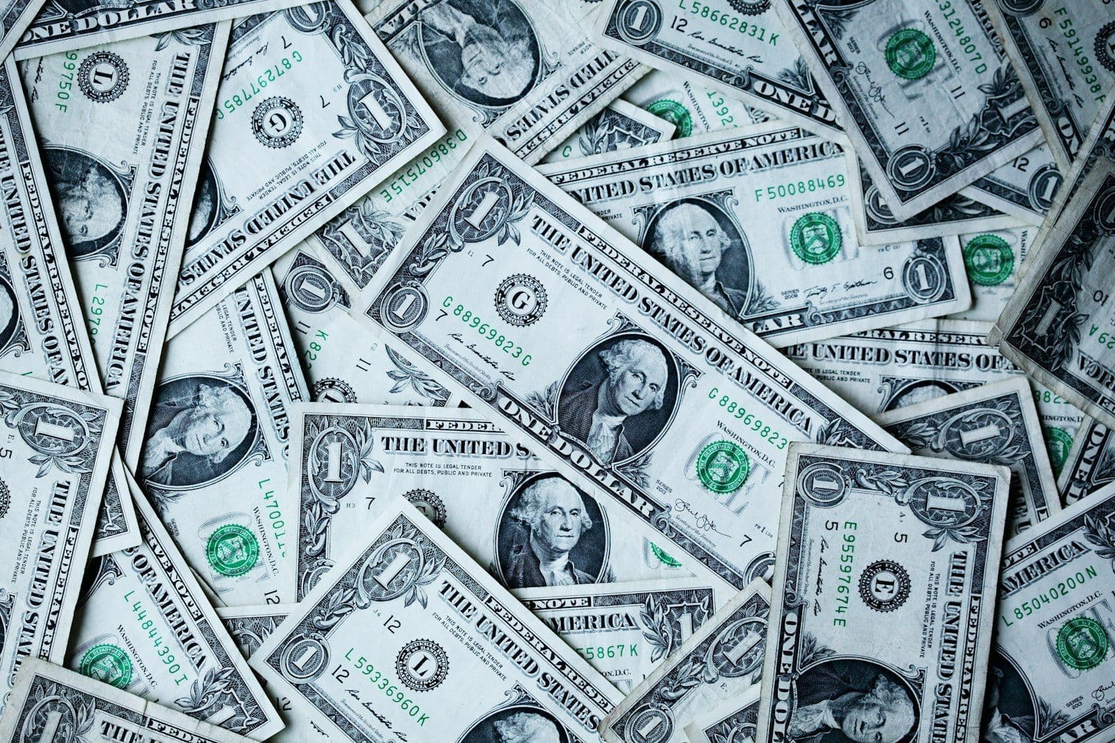 US dollar banknotes in close-up detail